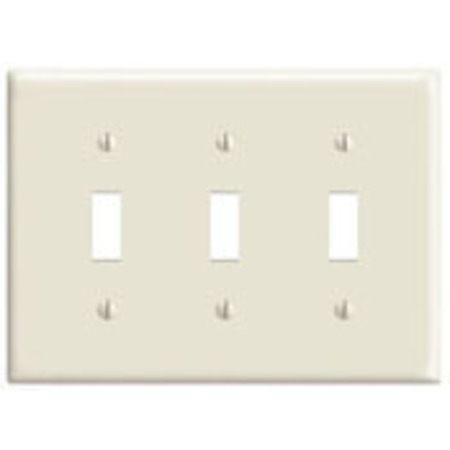 LEVITON Toggle Switch 3 Gang Wallplate PJ3-T